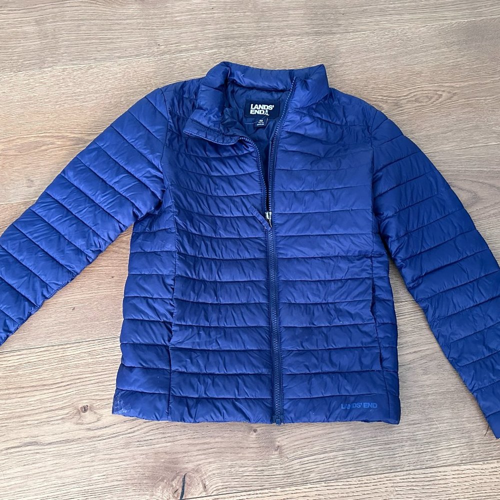 Blue Lands' End Puffer Jacket - Like New!